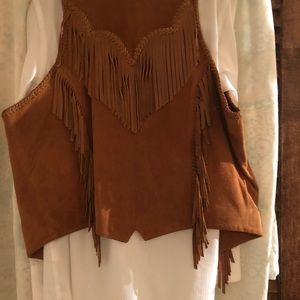 Suede fringe vest